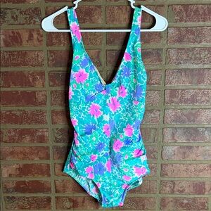 Floral woman’s one piece swimsuit